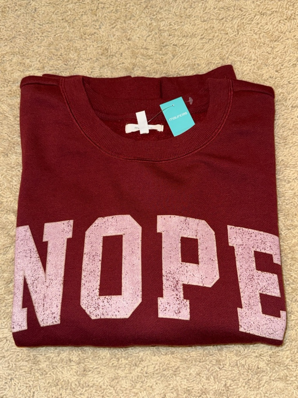 Maurices Wine Red Crewneck Sweatshirt - Picture 13 of 13
